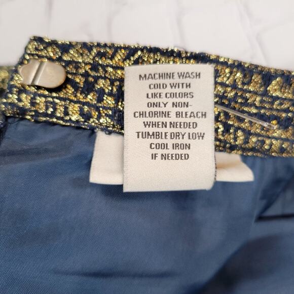 Tucker for Target Women's Size 5 A-Line Metallic Jacquard Skirt Navy Gold - Picture 6 of 6